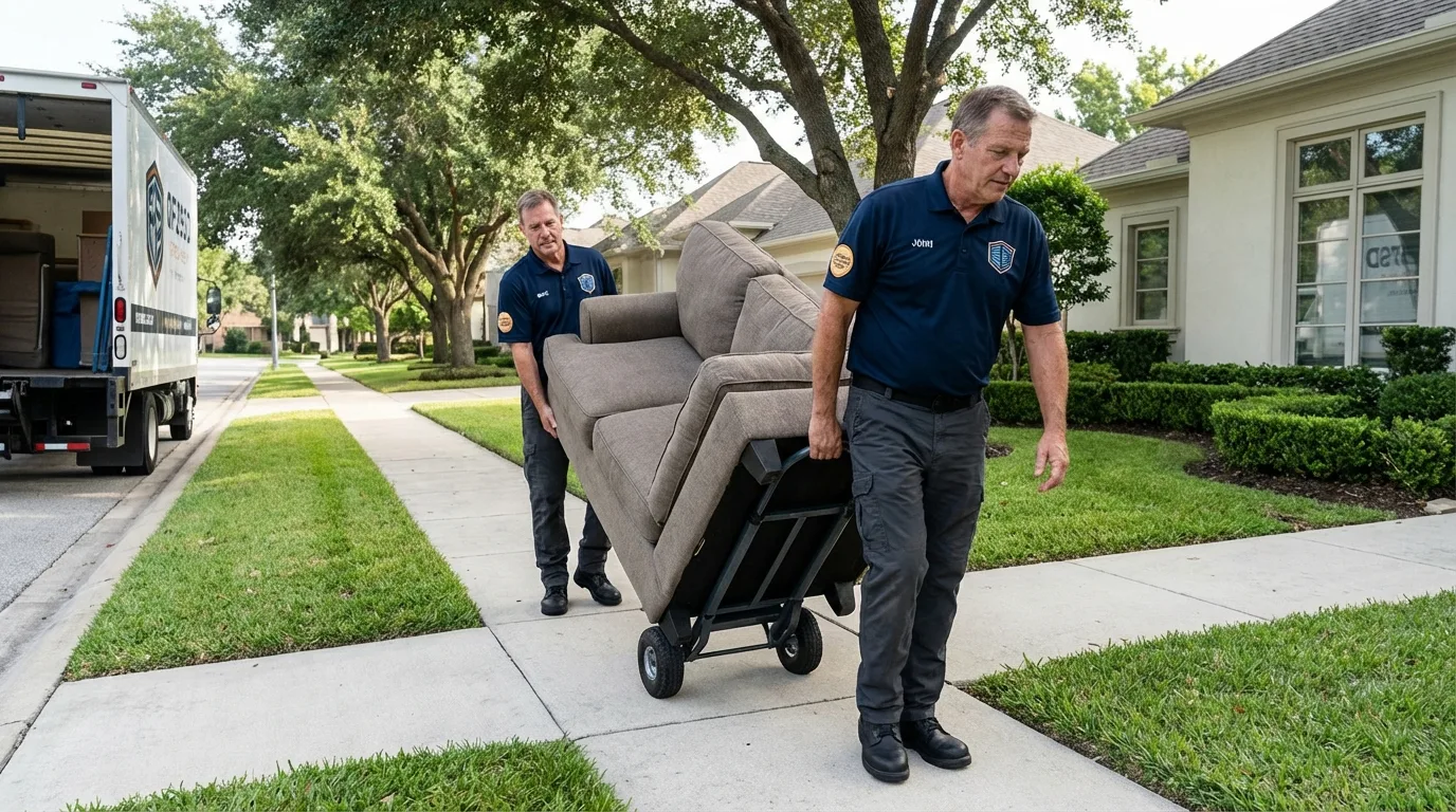 Local residential moving crew loading furniture in Fair Lawn, NJ